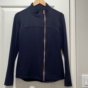 navy blue zip up jacket, size m